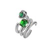 Leaocean SERPENT RING WITH GREEN STONES Crystal Snake Ring, Gold