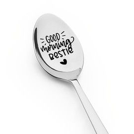 Bestie Birthday Gifts for Friends Bff Good Morning Beatie Spoon Gift for Bff Besties Friendship Gifts for Best Friend Ice Cream Coffee Spoon for Tea Coffee Lover Gifts for Women Girls