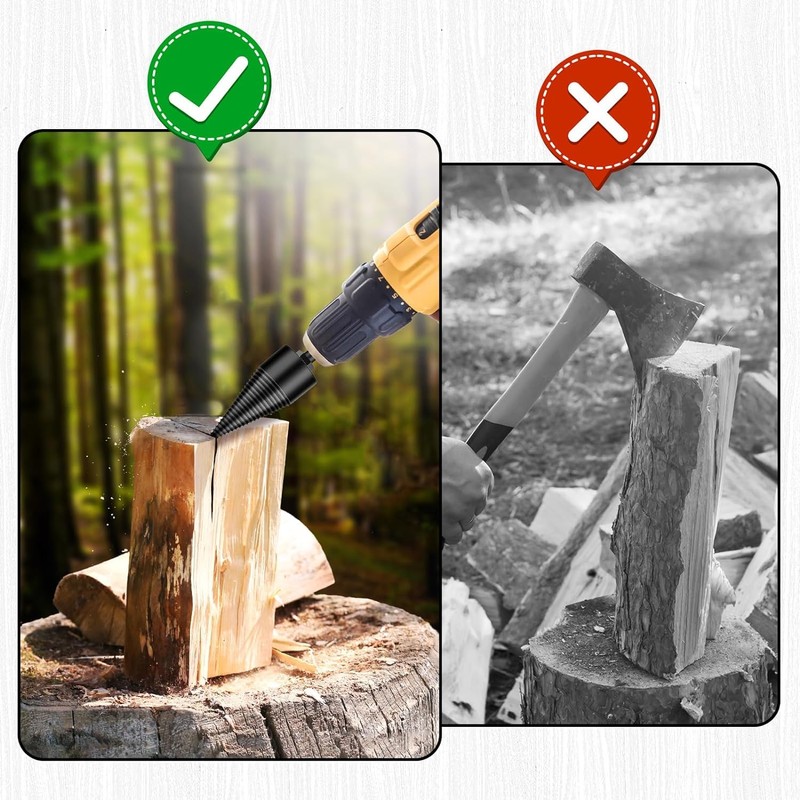 LSRVNM Wood Splitting Drill Bit 42mm + 32mm Log Splitter