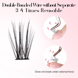 ALLOVE Lash Clusters Individual Lashes D Curl 7 Pairs Mixed Lightweight False Eyelashes Cluster Lashes Individual Lash Extensions for Self-application DIY at Home-Pre 4