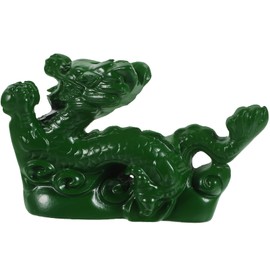 Kisangel Wood Carving Dragon Statue Home Decor Office Decor Crystal Dragons Figurines Year of The Dragon 2024 Figurine Chinese Feng Shui Decoration Dragon Ornament Wooden Dragon