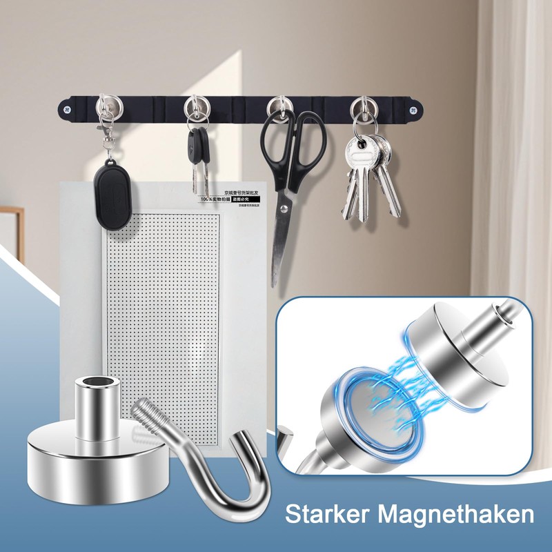 Anelueeoo 16 Pack Magnetic Hooks Heavy Duty Strong Neodymium Magnet