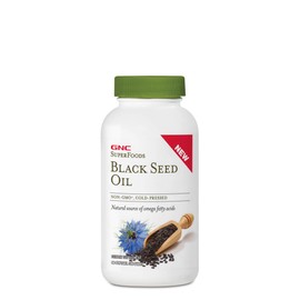 GNC SuperFoods Black Seed Oil, Natural Source of Omega Fatty Acids - 90 Softgel Capsules