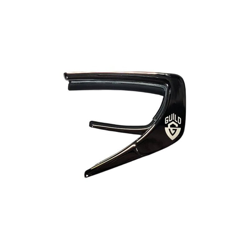 Guild Black Chrome Finish Capo - Koa w/G Shield