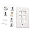 Ethernet Wall Plate, 6 Port Keystone Jack Wall Plate with