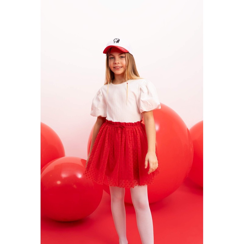 DeFacto Girls' Skirt, red