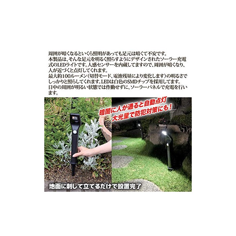 GOTO Solar LED Approach Light, Motion Sensor, Security Prevention, Garden