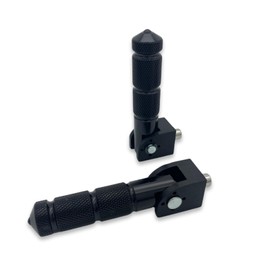 VERUNIS Universal Motorcycle Tandem Steps, Foldable, Left and Right Set, M8, Aluminum, Black