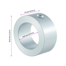 MUNGHOK Set of 12 Adjustment Rings 20 mm Inner Diameter, Adjusting Rings Made of Galvanised Steel, Adjusting Ring 20 mm Axle, Adjusting Ring with Threaded Pin and Allen Key for Shaft Connections