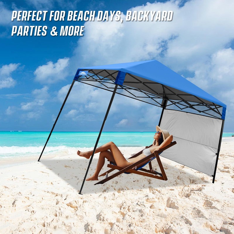 EAGLE PEAK 8x8 Pop Up Canopy Tent with Sidewall, Compact,