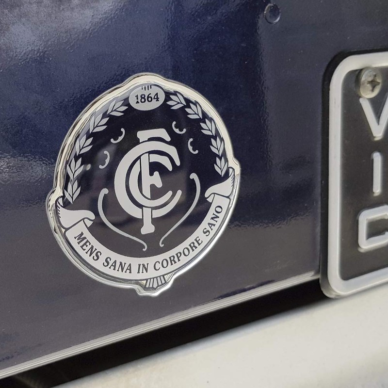 Fan Emblems Carlton Blues Lensed Chrome AFL Supporter Logo
