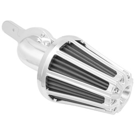 HCmotorku Air Cleaner Filter 90° Forward-Facing Intake Kit CNC Fit for Harley Touring Softail Dyna Sportster XL (Chrome Housing Grey Element, D For M8 Touring Trike17-UP,Softail 18-UP)