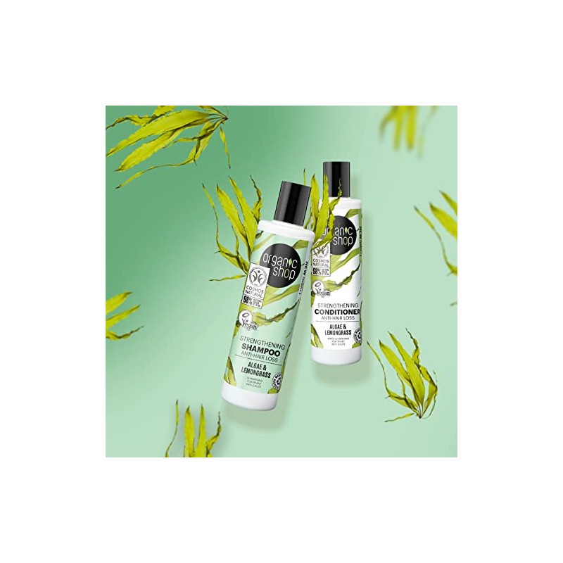 Organic Shop Anti Hair-Loss Strengthening Shampoo Algae and Lemongrass, 280