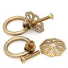LXZ 6 PCs Vintage Antique Brass Ring Pulls with Hollowed-Out