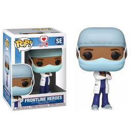 Funko Front Line Workers + Pop Protector: Hospital Heroes Pop! Icons Vinyl Figure (Gift Set Bundled with ToyBop Brand Box Protector Collector Case) (Female in Coat #2 54156)