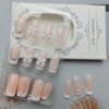 24Pcs White French Tip Press on Nails Medium Square Fake