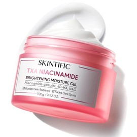 SKINTIFIC TXA Niacinamide Brightening Moisture Gel 100g, Crema Facial Hidratante Antimanchas con Niacinamida, Ácido Tranexámico y 4D-HA, Gel Ligero pa