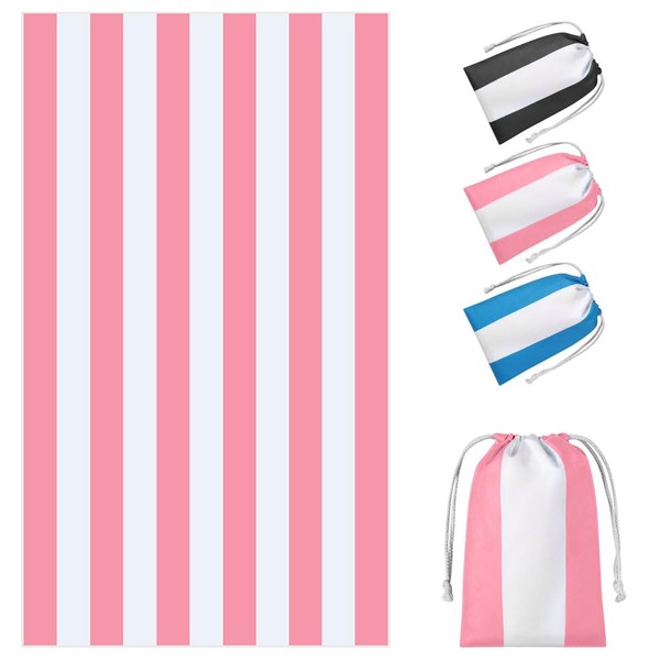AOOWU Beach Towel 160 x 90 cm, Microfibre Bath Towel,