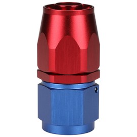 Podavelle 10AN Straight Hose End Fitting Swivel Aluminum Blue/Red