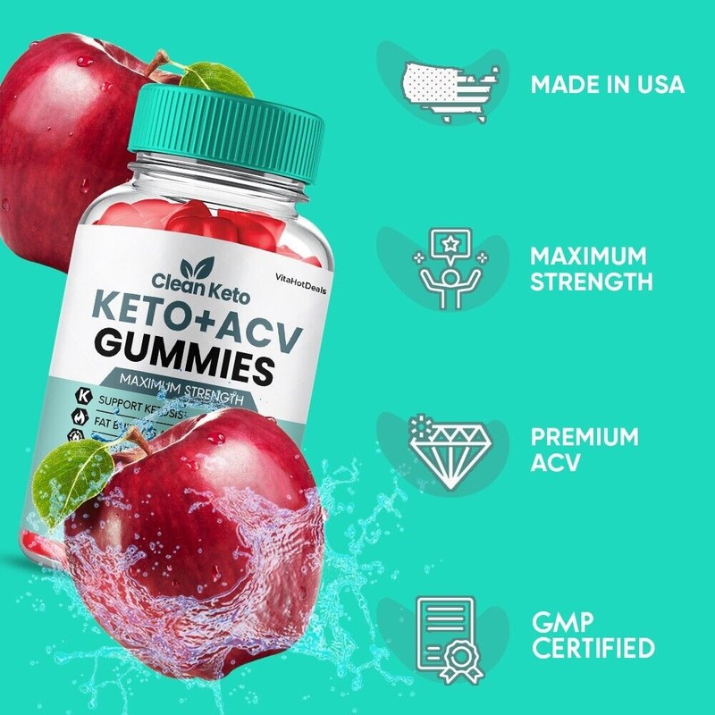 Clean Keto ACV Gummies, Apple Cider Vinegar, Max Strength Gummies