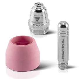 STAHLWERK AG-60 Plasma Accessories Wear Parts Plasma Nozzles + Electrodes + Ceramic Caps for AG-60 / SG-55 CUT Plasma Cutter Burner, Set of 25