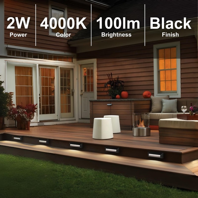 ZONK LED Step Lights 110-240V OutdoorIndoor Stair Lights, Waterproof IP65