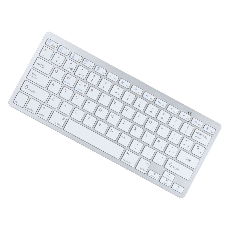 78 Keys Spanish Wireless Bluetooth Keyboard Thin Lightweight Silent Spanish