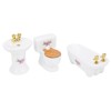 1/24 Dollhouse Miniature Bathroom Set Simulation Ceramic Bathtub Toilet Sink