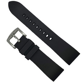 Max Fluoroelastomer (FKM Rubber) Quick Release Watch Strap & Smartwatch Band 20mm, 22mm, 24mm – Red, Navy Blue, Orange, Brown, Black, Green Fluoro-rubber (21mm, Black)