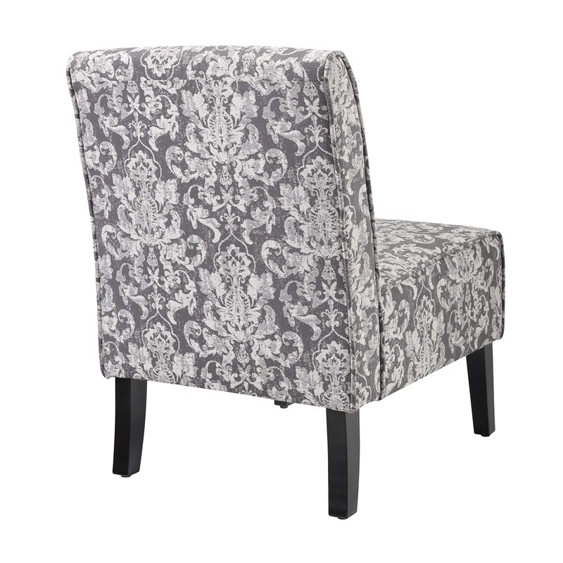Linon Coco Accent Chair, Gray Damask
