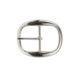 1 1/2 Inch Nickel Free Center Bar Single Prong Oval Belt Buckle, Silver