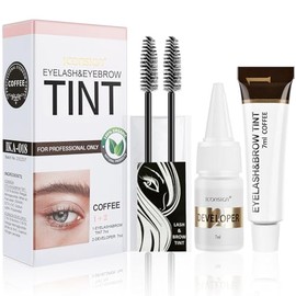 Eyelash & Eyebrow Kit, 2-In-1 Professional Lash & Brow Color Kit, Eye Brow and Eye Lash Coloring Set, Lasting for 4-6 Weeks Hair Color DIY for Salon & Home 7ml Coffee/Dark Brown