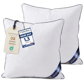 Utopia Bedding Set of 2 Cushions 80 x 80 cm, Cushion Filling for Bed and as Decorative Cushion, Sofa Cushion, Decorative Cushion for Couch (White)