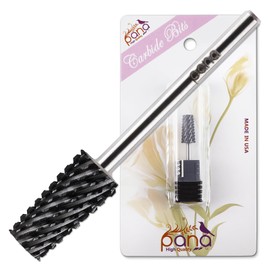 PANA Tapered Barrel Carbide 3/32" Shank Size - (Black, Coarse Grit) - Fast remove Acrylic or Hard Gel Nail Drill Bit for Manicure Pedicure Salon Professional or Beginner