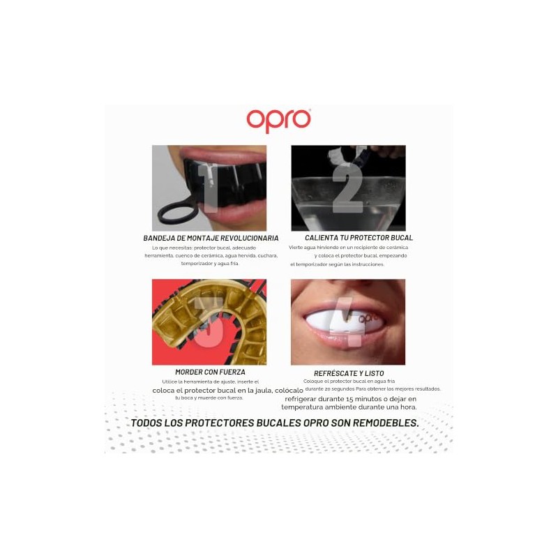OPRO Protector Bucal Deportivo Nivel de Proteccion 4 Gold