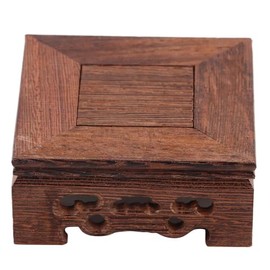 Base de Pedestal de Madera, Jarrn Cuadrado Pequeo para Tetera, Soporte para Bonsi, Decoracin Retro Nostlgica para el Hogar, 10x10x3,7 Cm (wengu)      