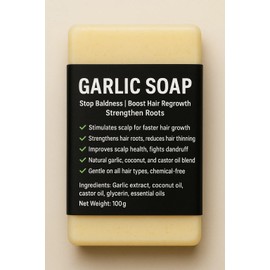Garlic Soap – Hair Loss Treatment Benefits Stimulates Hair Regrowth Natural garlic extract boosts blood circulation to hair follicles, encouraging new growth. Strengthens Hair Roots