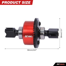 RCAWD ARRMA 6s Diff Set Complete Steel Front/Rear Diff Set Complete with 40CrMo Main Diff Gear 43T Spiral for Arrma 1/7 1/8 6s RTR Hopups Upgrades Parts (Red)