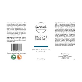 Radiaura Silicone Skin Gel, Hydrating Protective Barrier for Scars and Burns, 1.1 oz