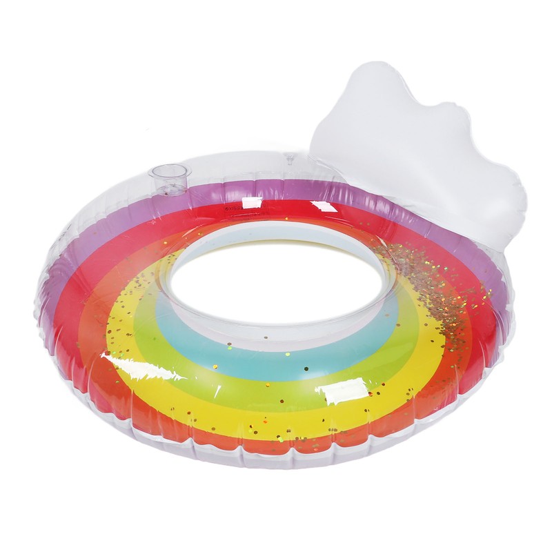 Swimming Ring Pool Float Inflatable Colorful Thickened PVC Pool Float