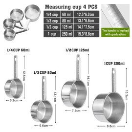 Bczhieulw messlöffel set mit Meßlineal，cup messbecher set ，Küchenmessung 10-teiliges Set，geeignet zum Messen und Dosieren von Materialien，measuring cups,measuring spoons,messlöffel edelstahl