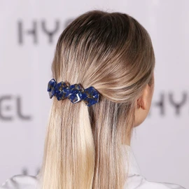 HYFEEL Hair Barrettes Large French Clips Wide Hair Clasp for Women Thick Fine Hair Accessories - Blue Tortoiseshell - 3Pcs (Navy Blue, Brown)