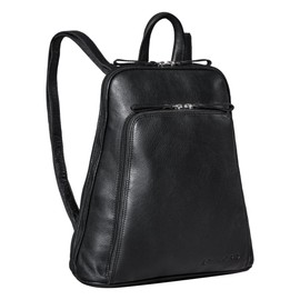 STILORD 'Martha' Women's Vintage Leather Backpack | Elegant and Modern Daypack for City, Going Out, Shopping, and Work | Genuine Leather Rucksack, Colour:black