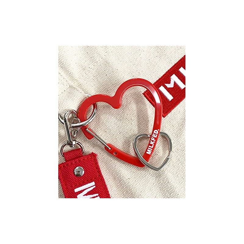 Milkfed 103211054027 Keychain NEO HEART CARABINER, red