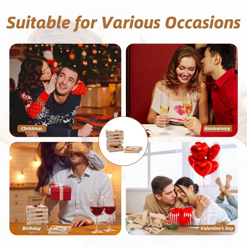 GCNWW 48pcs Wooden Tumbling Tower Game