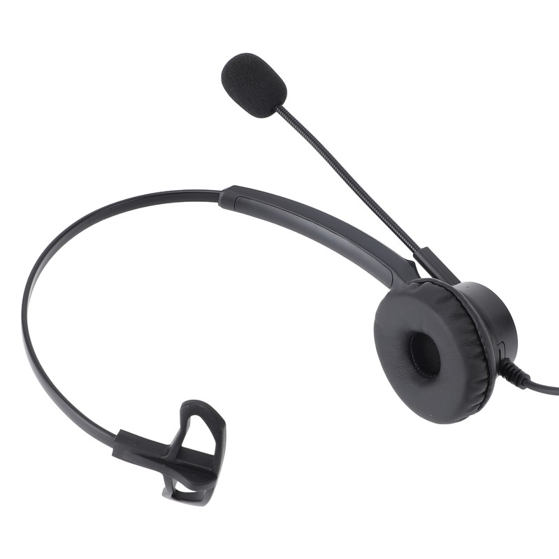 Telephone Headset with Noise Cancelling Microphone Black USB Corded Single