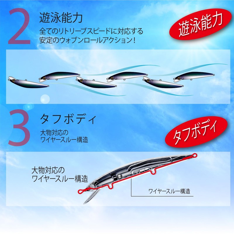 DUEL(デュエル) アイルマグネット TG ミノースリム 120mmフローティング 17g オリジナルイワシ 遠投 重心移動