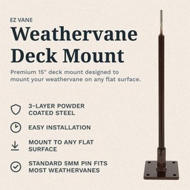 EZ Vane Elk Weathervane — Deck Mount, Wind Cups, Antique Copper Finish, Steel with Durable Triple Powder Coating, Handcrafted in USA