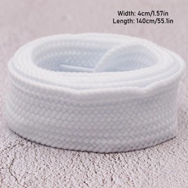 HizeJie Extra Wide Shoelaces Thick Fat Shoe Laces Strings for Sneakers Athletic Sports Shoes, 55.1 Inch, White