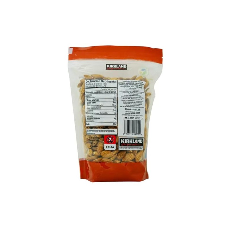 Kirkland Signature Organic Almonds, 1.7 Pounds